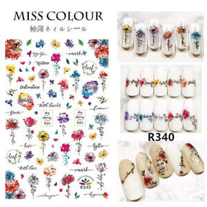 Nail Art Decals Stickers Flowers R340